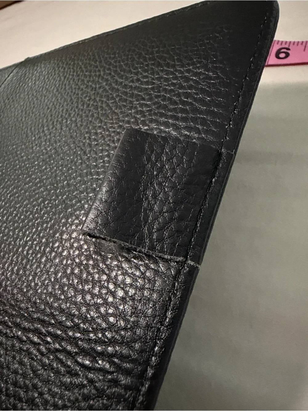 CLOTH & PAPER: Black Leather Zipfolio Organizer